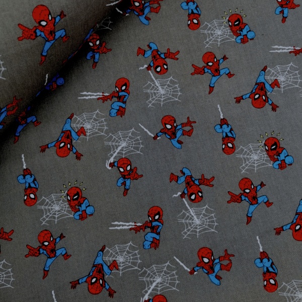 100% Cotton - Mini Spiderman Grey